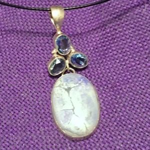 Sterling Silver Tiffany Stone and Tanzanite Pendant